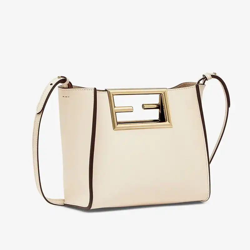 Fendi Small Way Bag In Calf Leather White