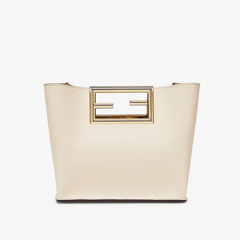 Affordable Fendi Small Way Bag In Calf Leather White