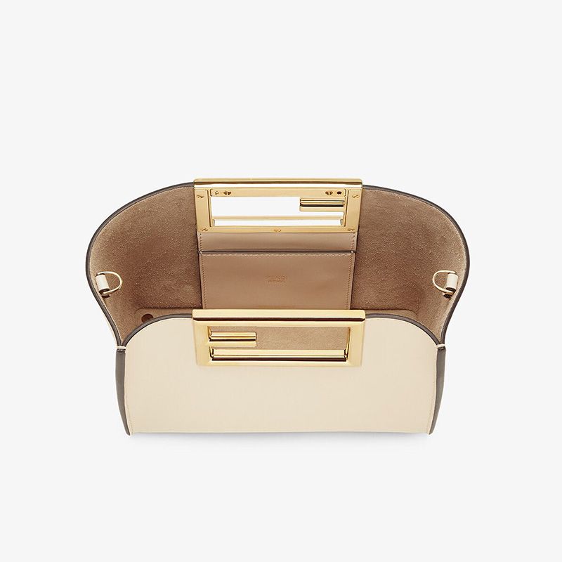 Affordable Fendi Small Way Bag In Calf Leather White