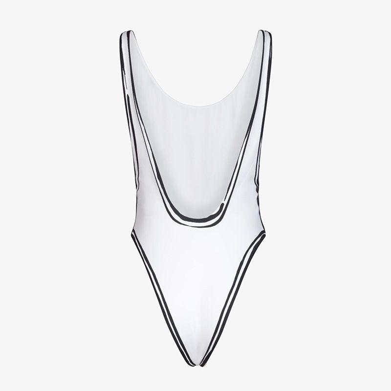 Affordable Fendi Swimsuit Women Joshua Vides Motif Lycra White