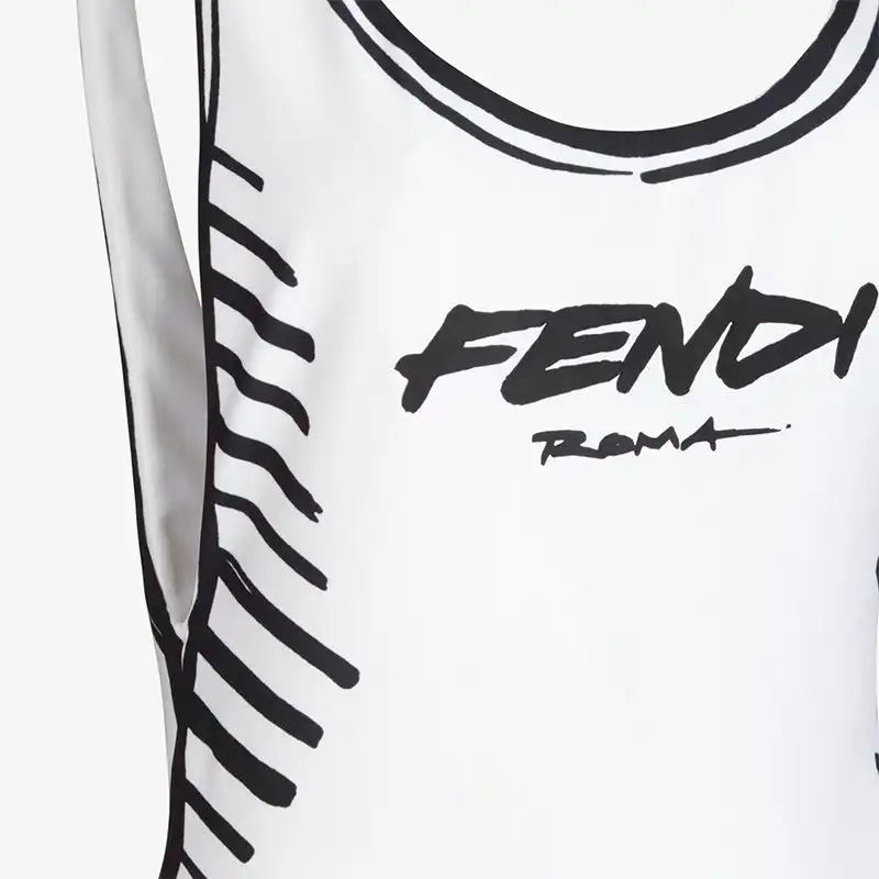 Affordable Fendi Swimsuit Women Joshua Vides Motif Lycra White