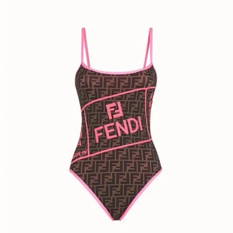 Fendi Swimsuit Women Fendi Roma Amor Motif Lycra Brown Pink