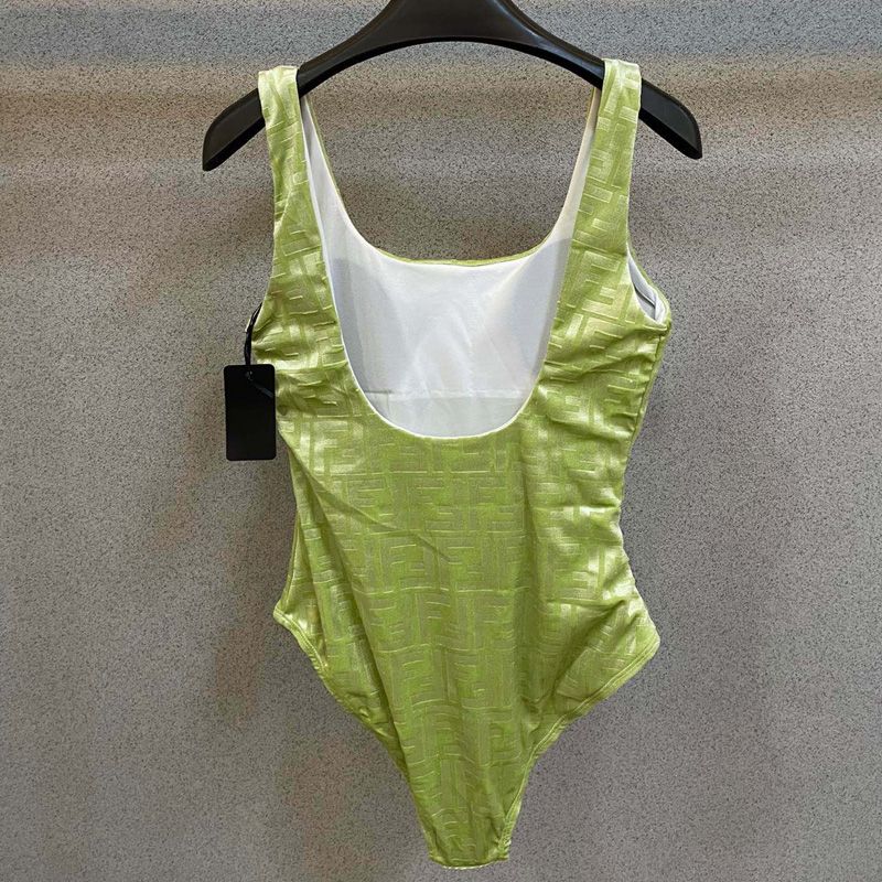 Affordable Fendi Swimsuit Women FF Motif Lycra Green