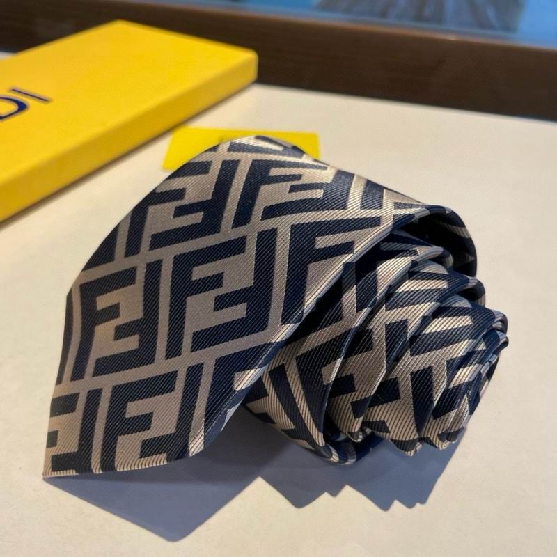 Affordable Fendi Tie In FF Motif Silk HM01 Blue