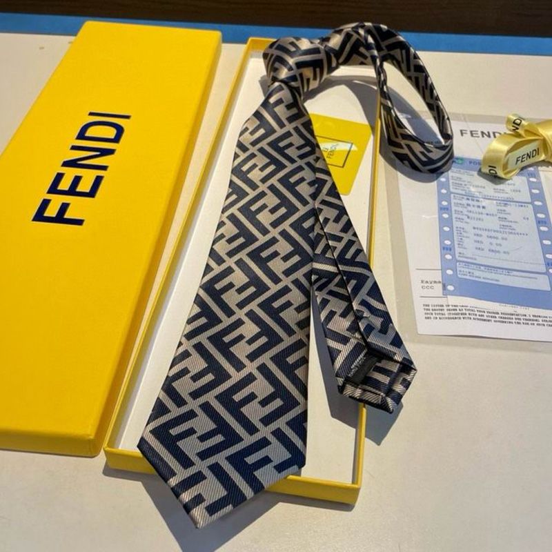 Affordable Fendi Tie In FF Motif Silk HM01 Blue