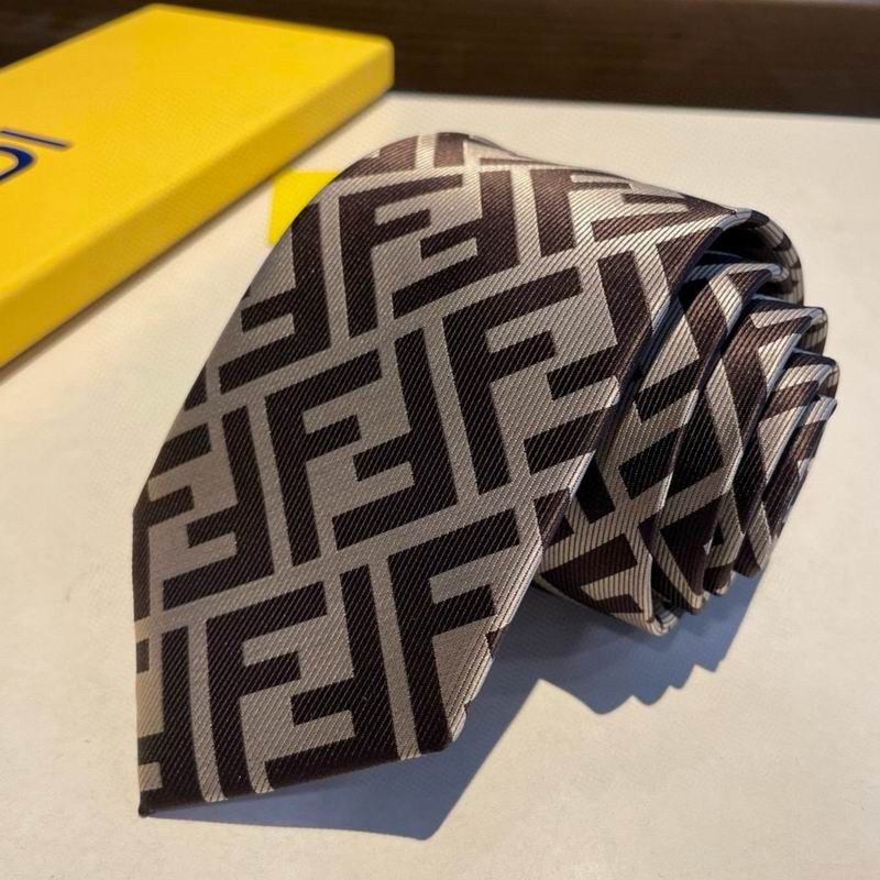 Affordable Fendi Tie In FF Motif Silk HM01 Grey