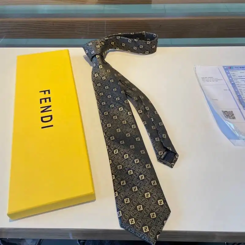 Cheap Fendi Tie In FF Motif Silk HM05 Black