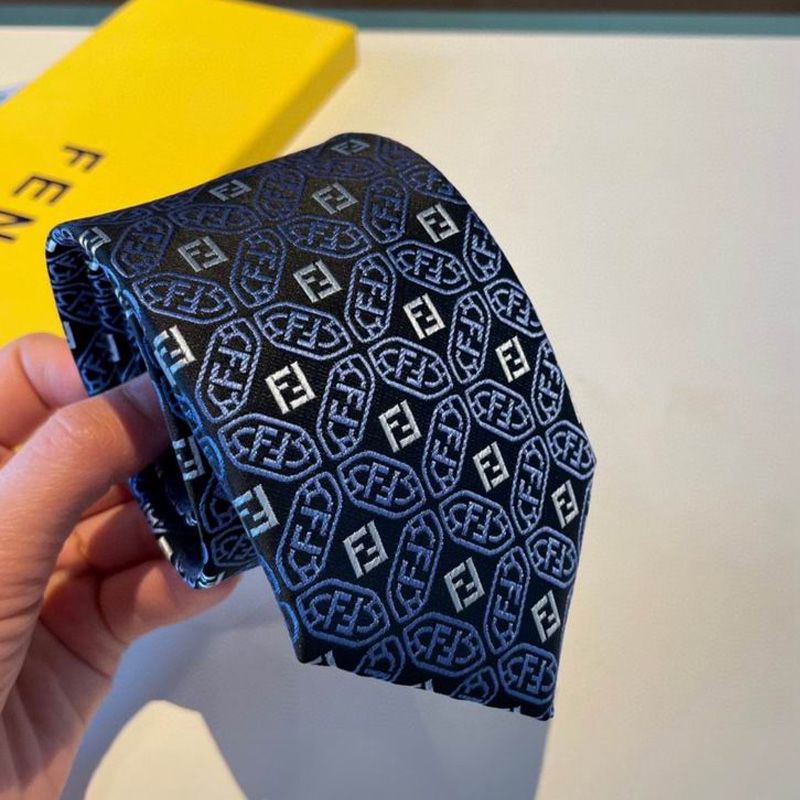 Affordable Fendi Tie In FF Motif Silk HM05 Blue