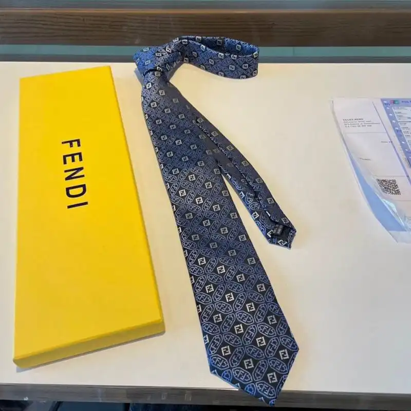 Affordable Fendi Tie In FF Motif Silk HM05 Blue HOT SALE