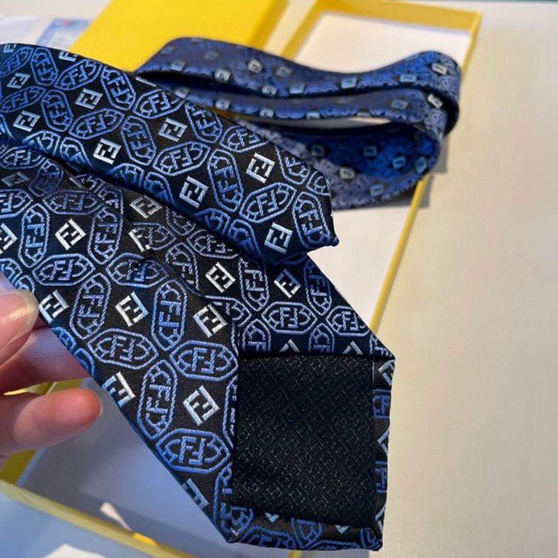 Affordable Fendi Tie In FF Motif Silk HM05 Blue