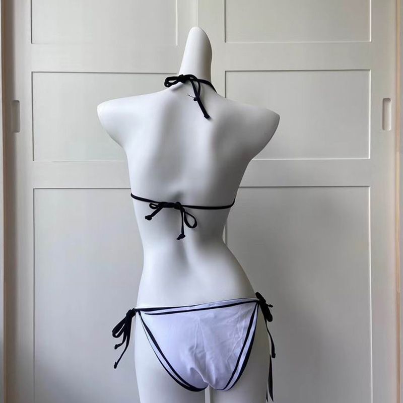 HOT Fendi Triangular Bikini with Ties Women Joshua Vides Motif Lycra White