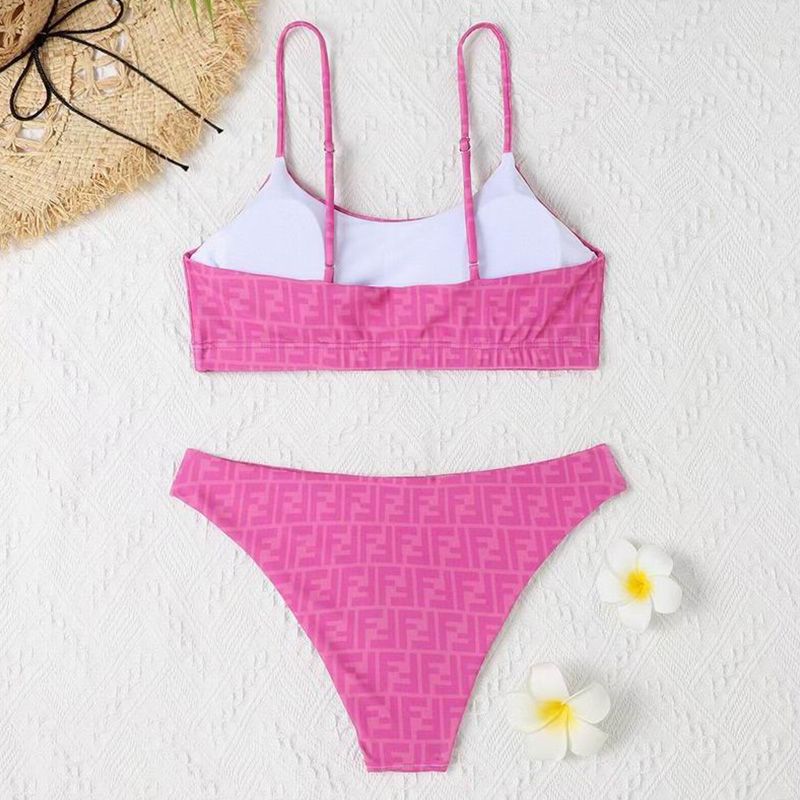 Affordable Fendi Underwear Set Women FF Motif Lycra Rose