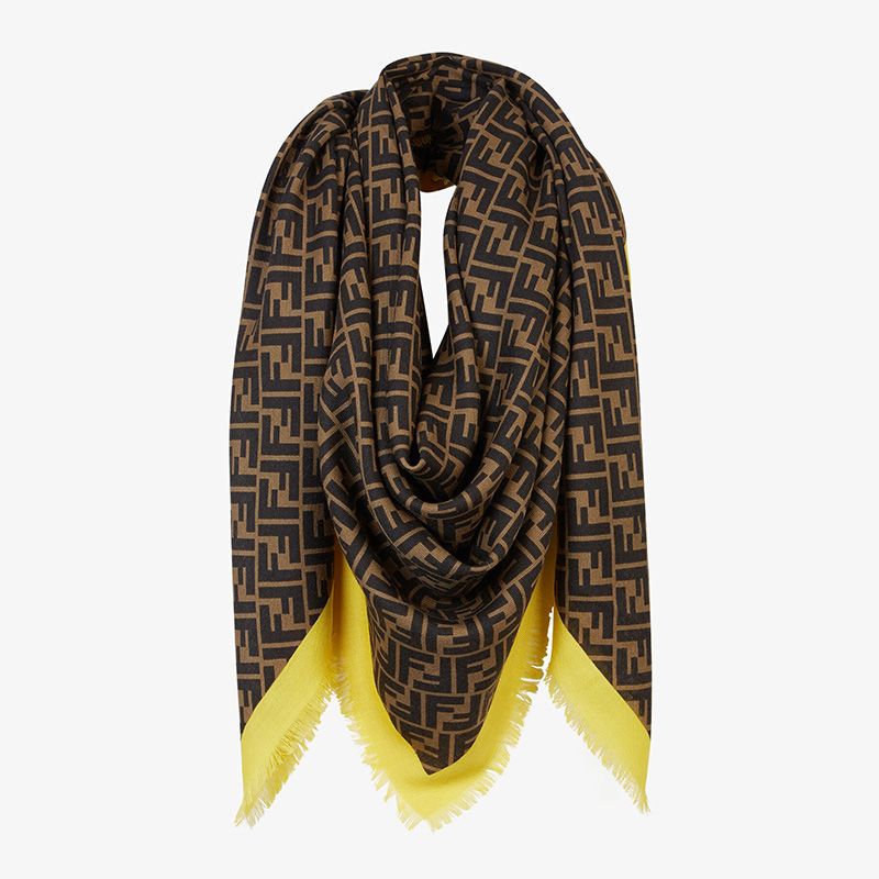 Affordable Fendirama FF Shawl In Silk Brown Yellow