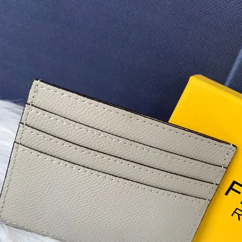 Cheap F is Fendi Card Holder In Calf Leather Grey