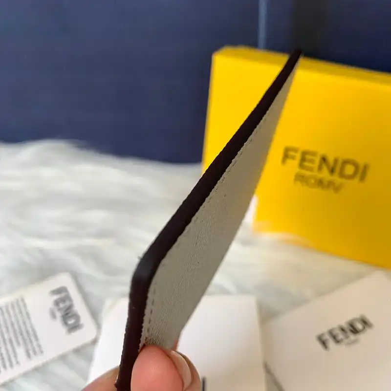 Cheap F is Fendi Card Holder In Calf Leather Grey