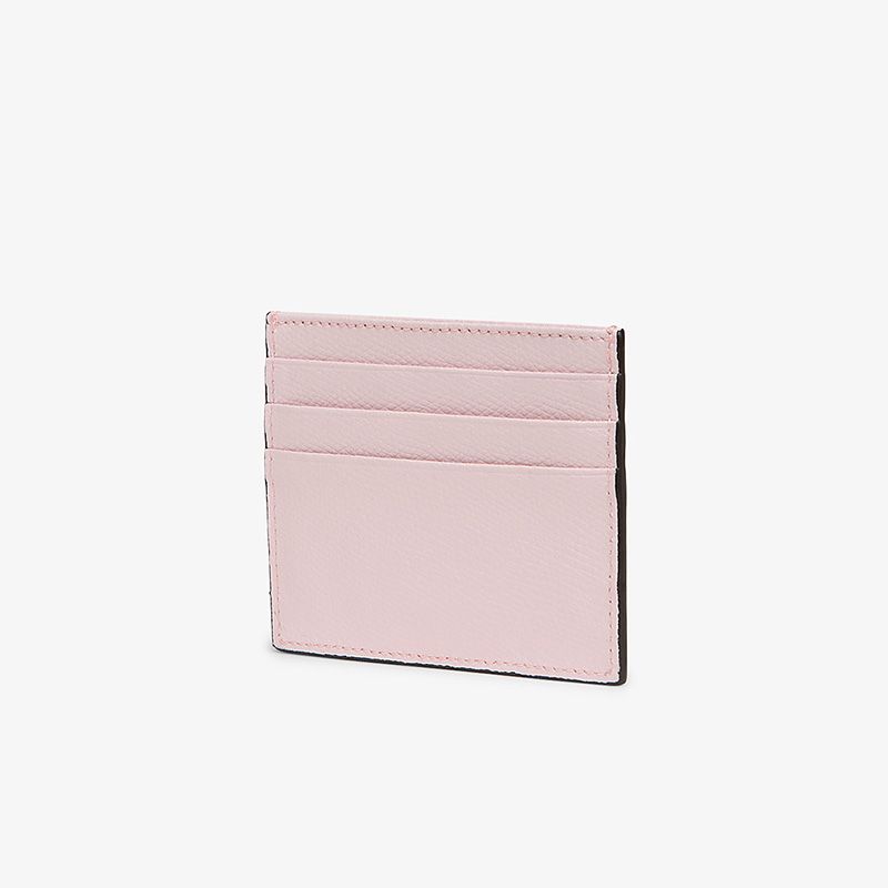 Affordable F is Fendi Card Holder In Calf Leather Pink