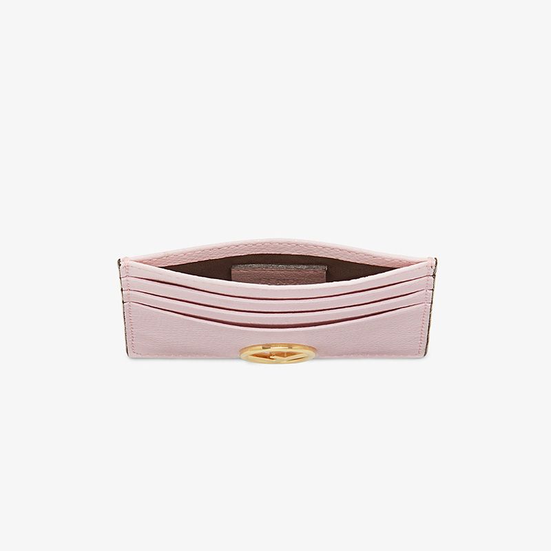 Affordable F is Fendi Card Holder In Calf Leather Pink