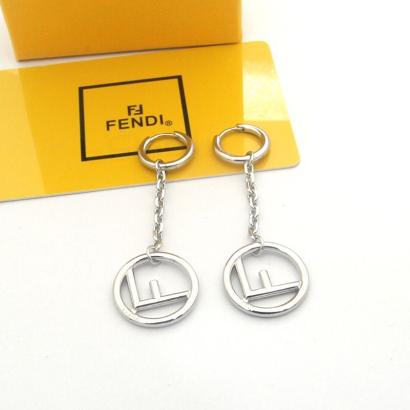 Affordable F is Fendi Chain Pendant Earrings In Metal Palladium