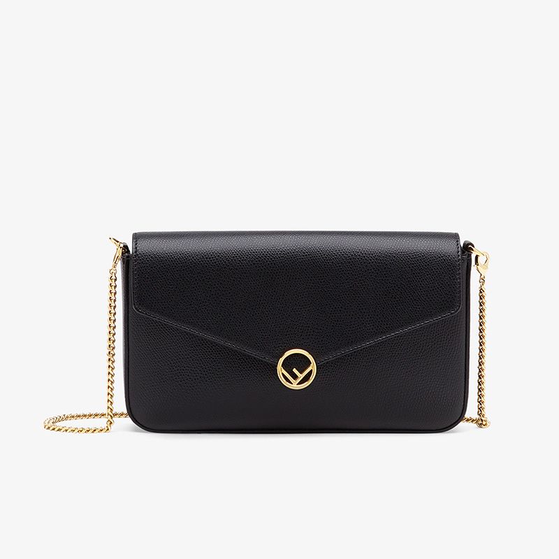 Affordable F is Fendi Chain Pouch In Calf Leather Black