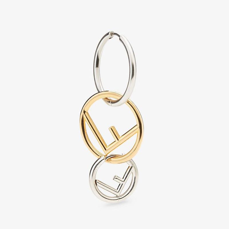 Affordable F is Fendi Pendant Earrings In Metal Gold Palladium