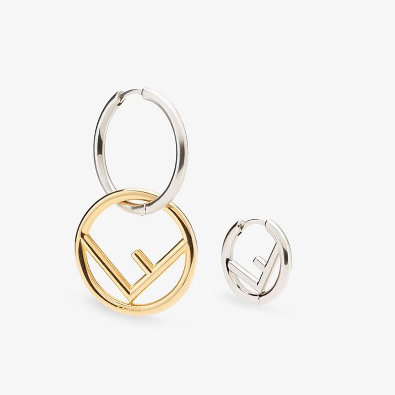 Affordable F is Fendi Pendant Earrings In Metal Gold Palladium