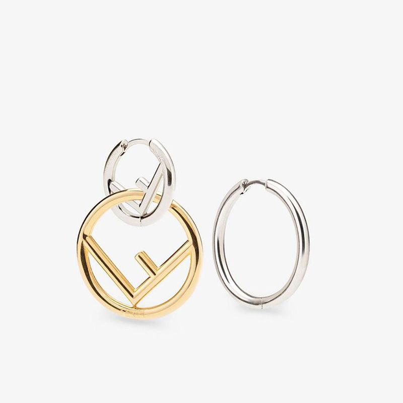 Affordable F is Fendi Pendant Earrings In Metal Gold Palladium