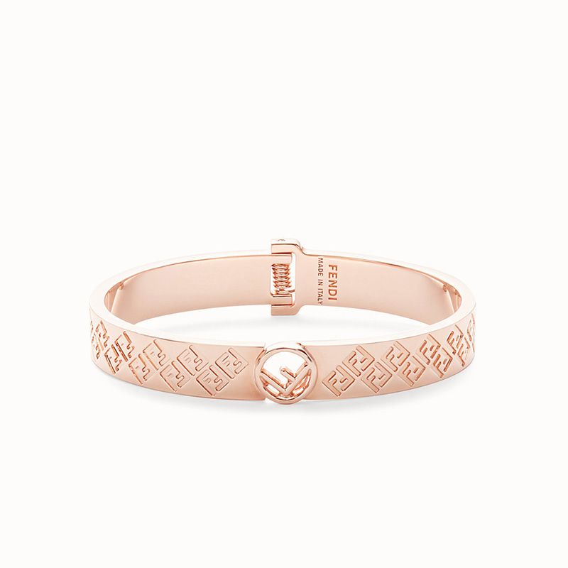 Affordable F is Fendi Ragid Bracelet In Metal Rose Gold