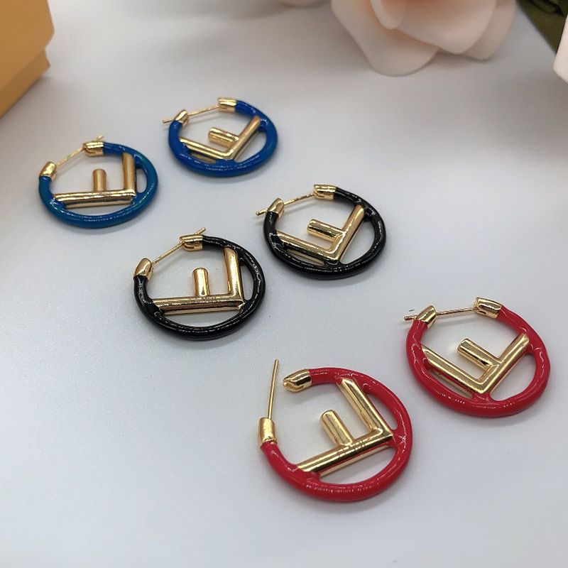 Affordable F is Fendi Small Hoop Earrings In Enameled Metal