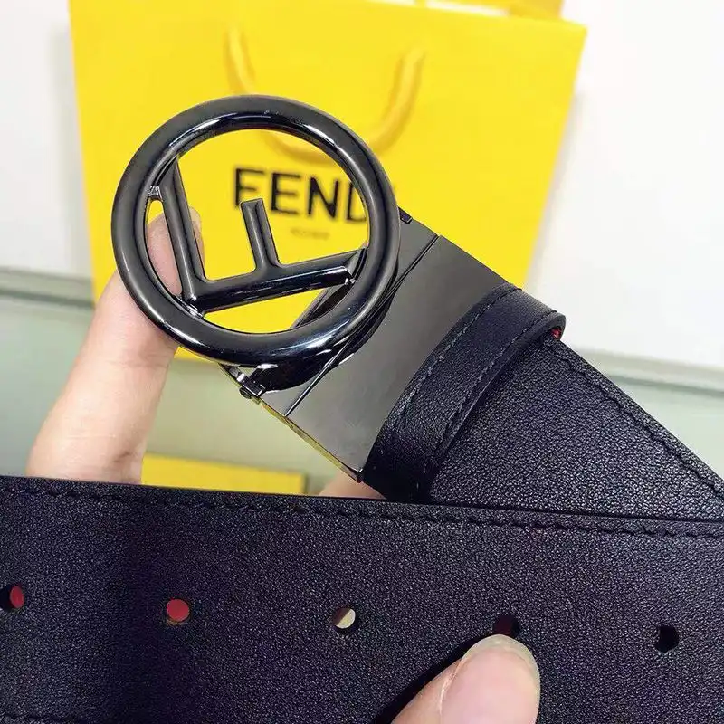 Cheap F is Fendi Buckle Reversible Belt In Calf Leather Black Red