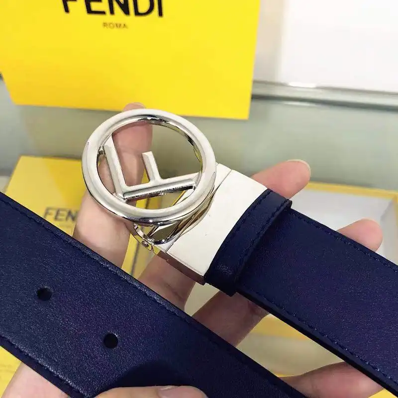 Affordable F is Fendi Buckle Reversible Belt In Calf Leather Navy Blue Black