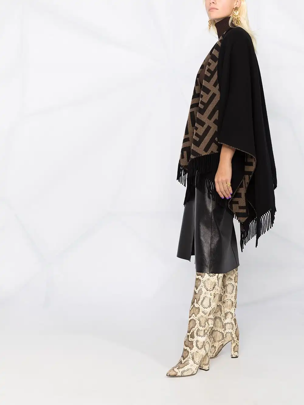 Cheap FENDI monogram pattern cape