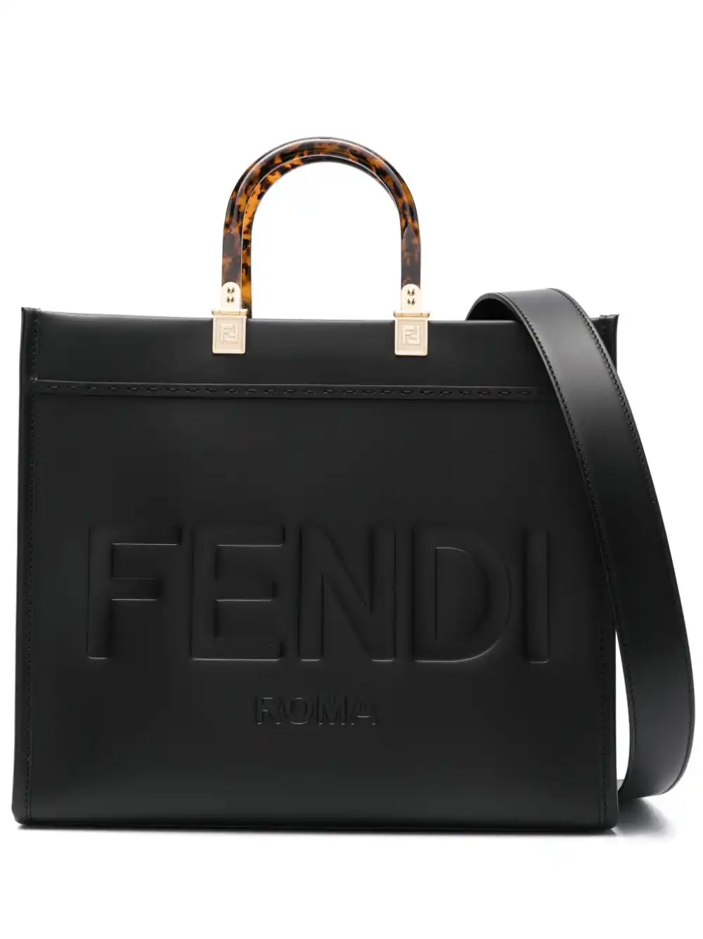 Affordable FENDI Sunshine logo-debossed tote