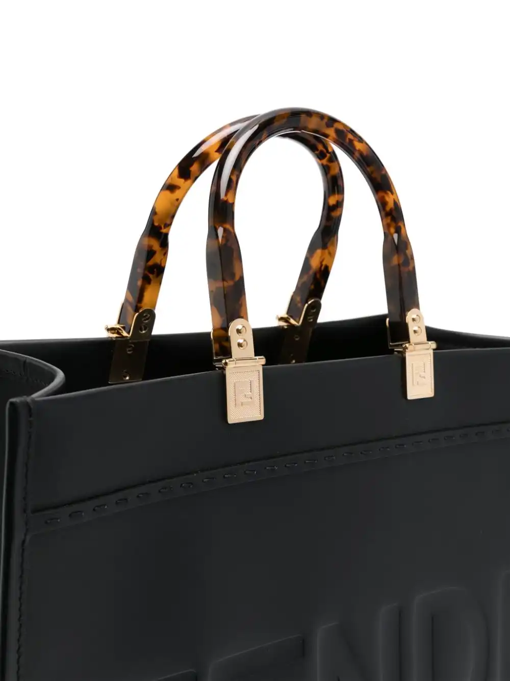 Affordable FENDI Sunshine logo-debossed tote