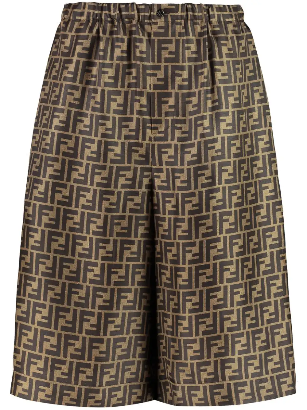 Affordable FENDI FF-print knee-length shorts