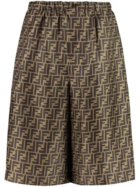 FENDI FF-print knee-length shorts