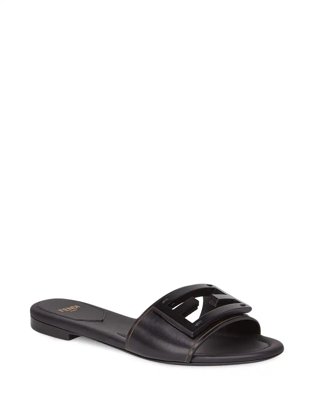 Affordable FENDI FF logo plaque sandals