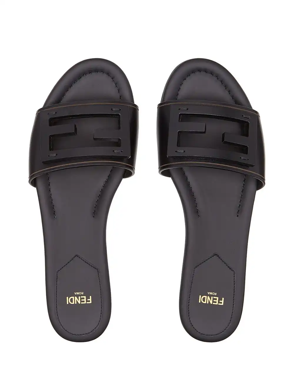 Affordable FENDI FF logo plaque sandals