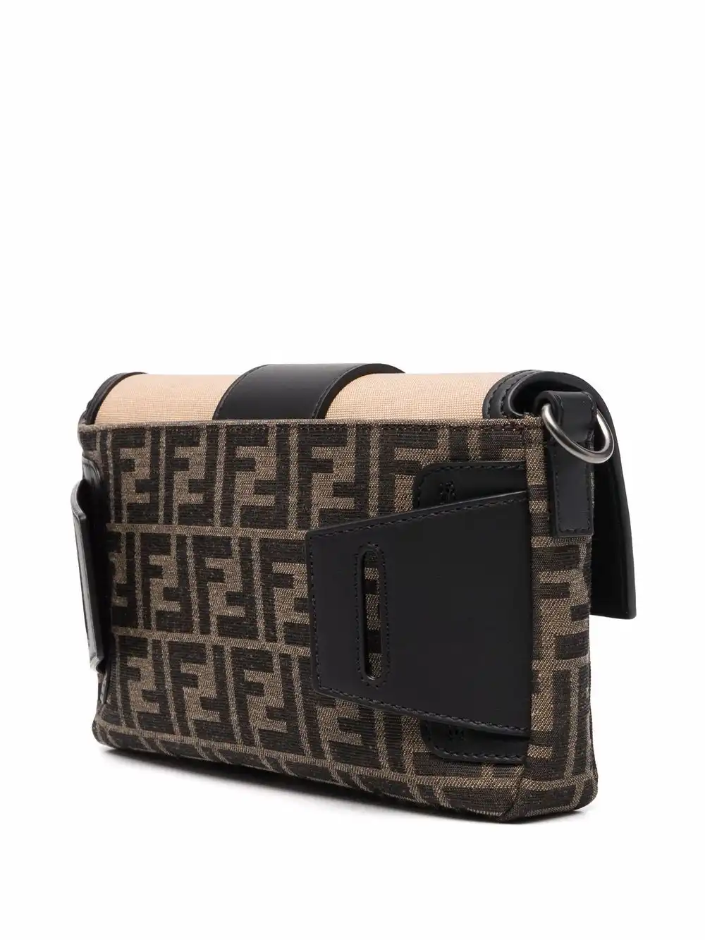 Affordable FENDI leather-jacquard baguette