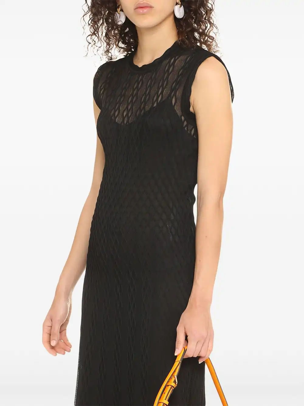 Affordable FENDI open-knit midi dress