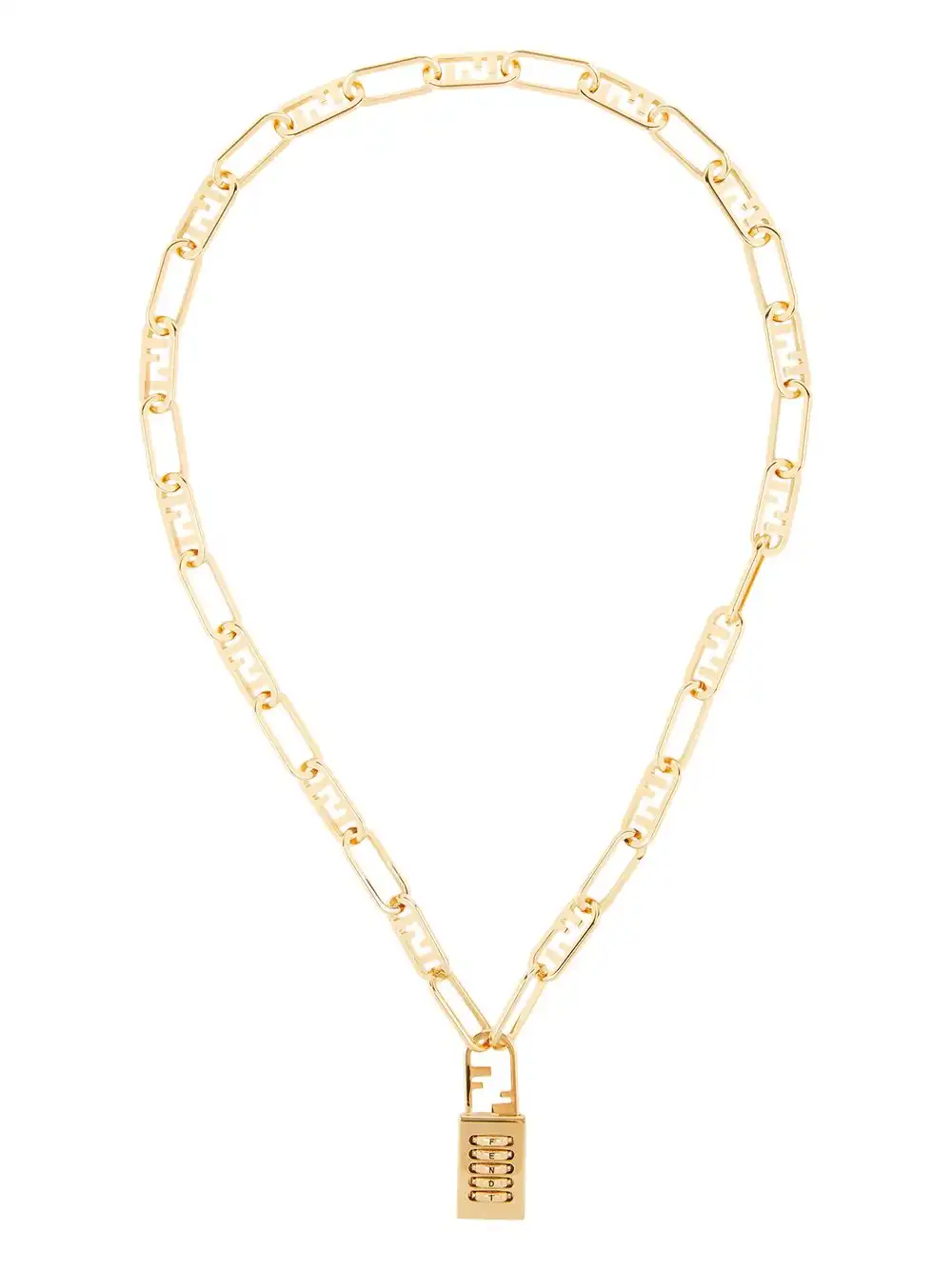 Cheap FENDI O'Lock crystal-embellished chain necklace