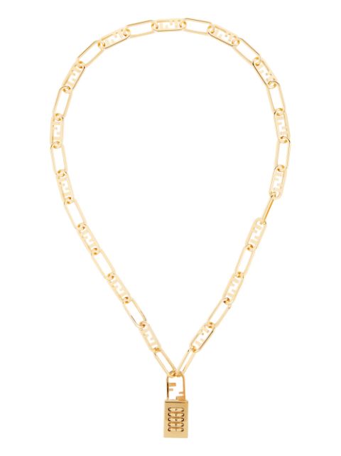 FENDI O'Lock crystal-embellished chain necklace