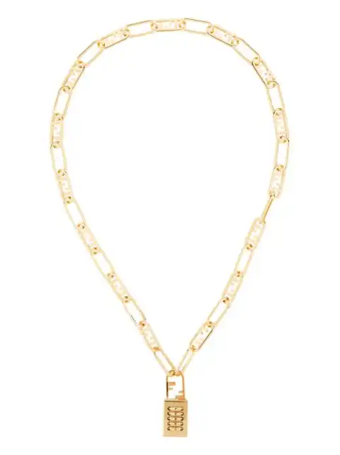 FENDI O'Lock crystal-embellished chain necklace