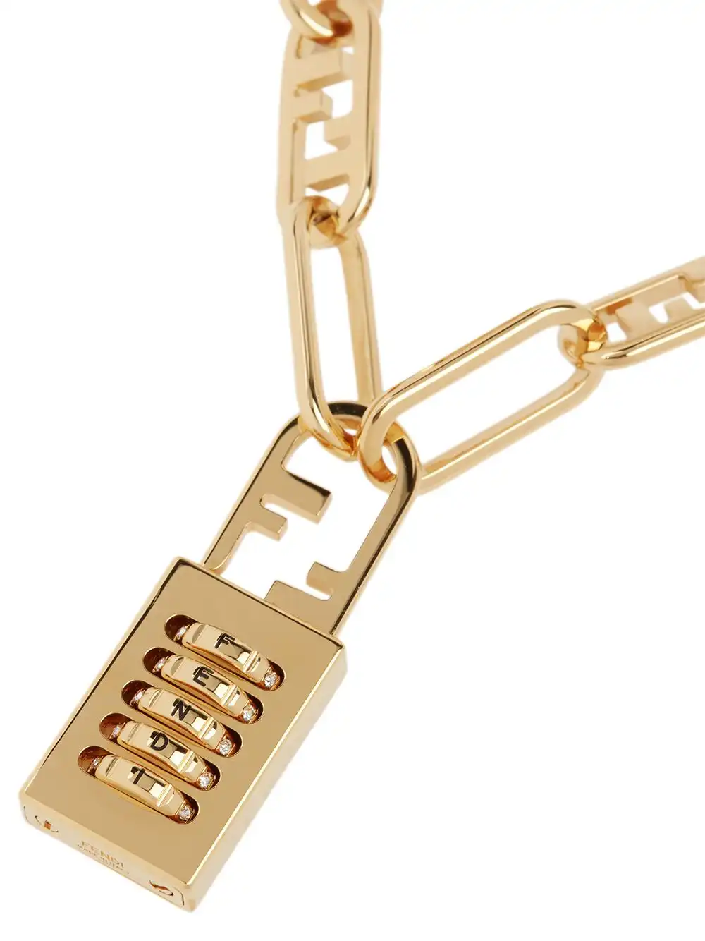 Cheap FENDI O'Lock crystal-embellished chain necklace