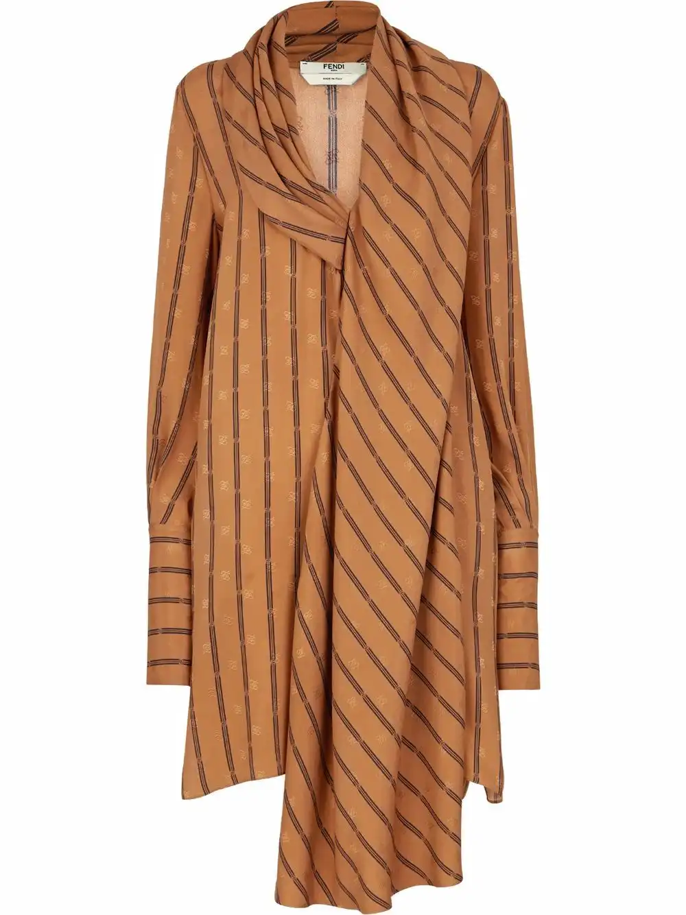 Affordable FENDI Karligraphy striped silk dress