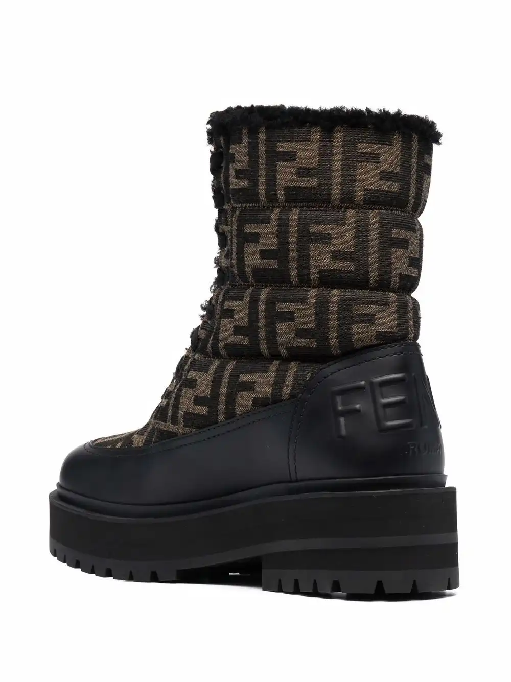 Cheap FENDI Signature FF-logo padded biker boots