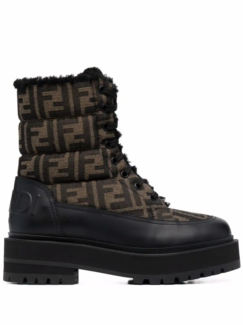 Cheap FENDI Signature FF-logo padded biker boots