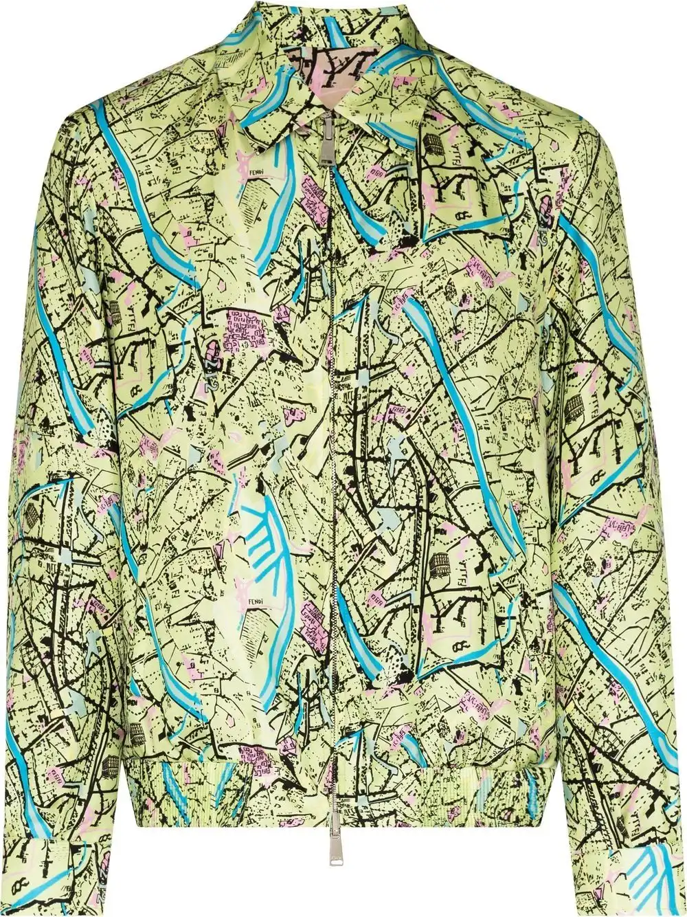 Affordable FENDI Fendi Map reversible shirt jacket