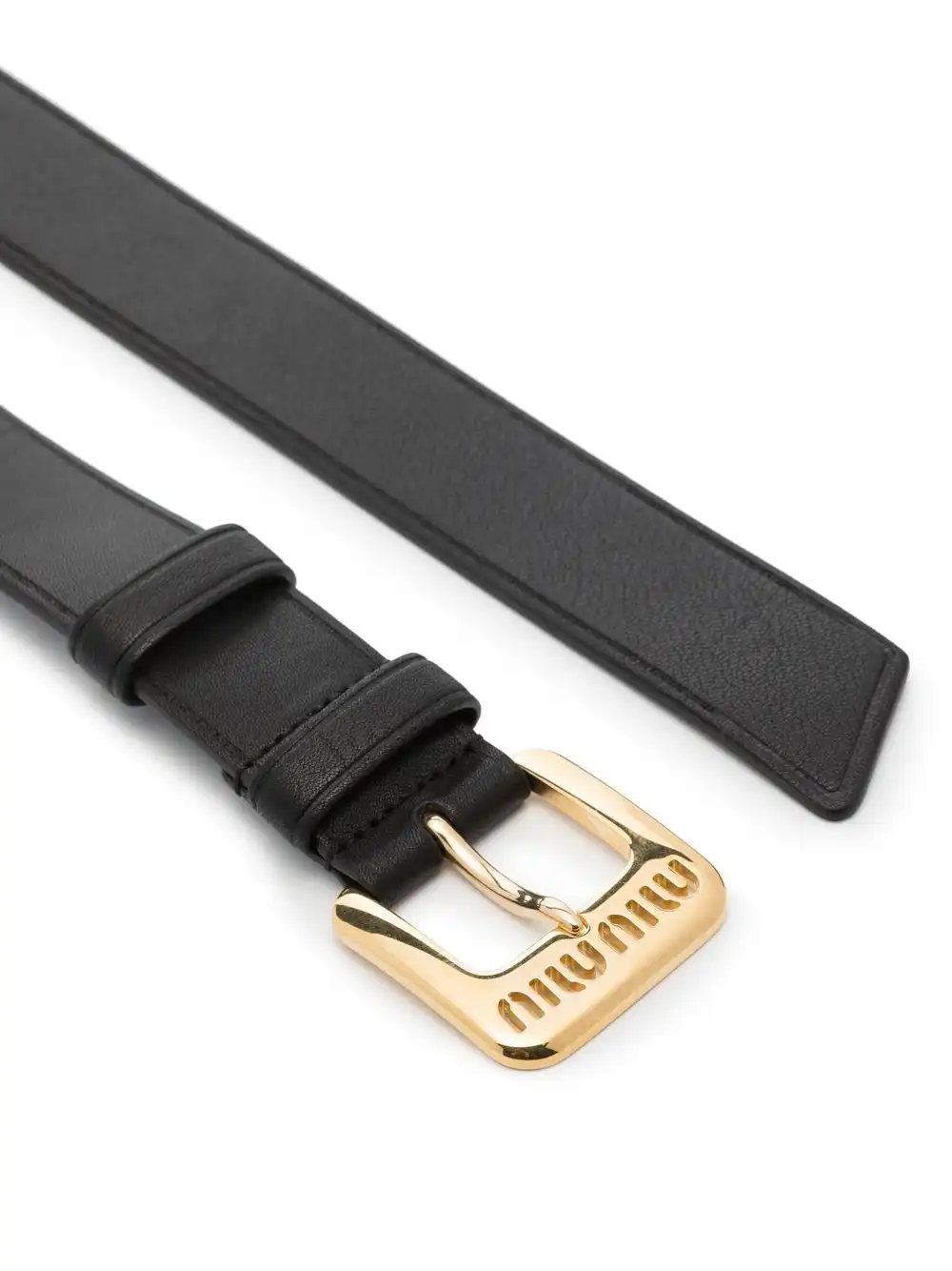 Cheap Miu Miu logo-embellished leather belt