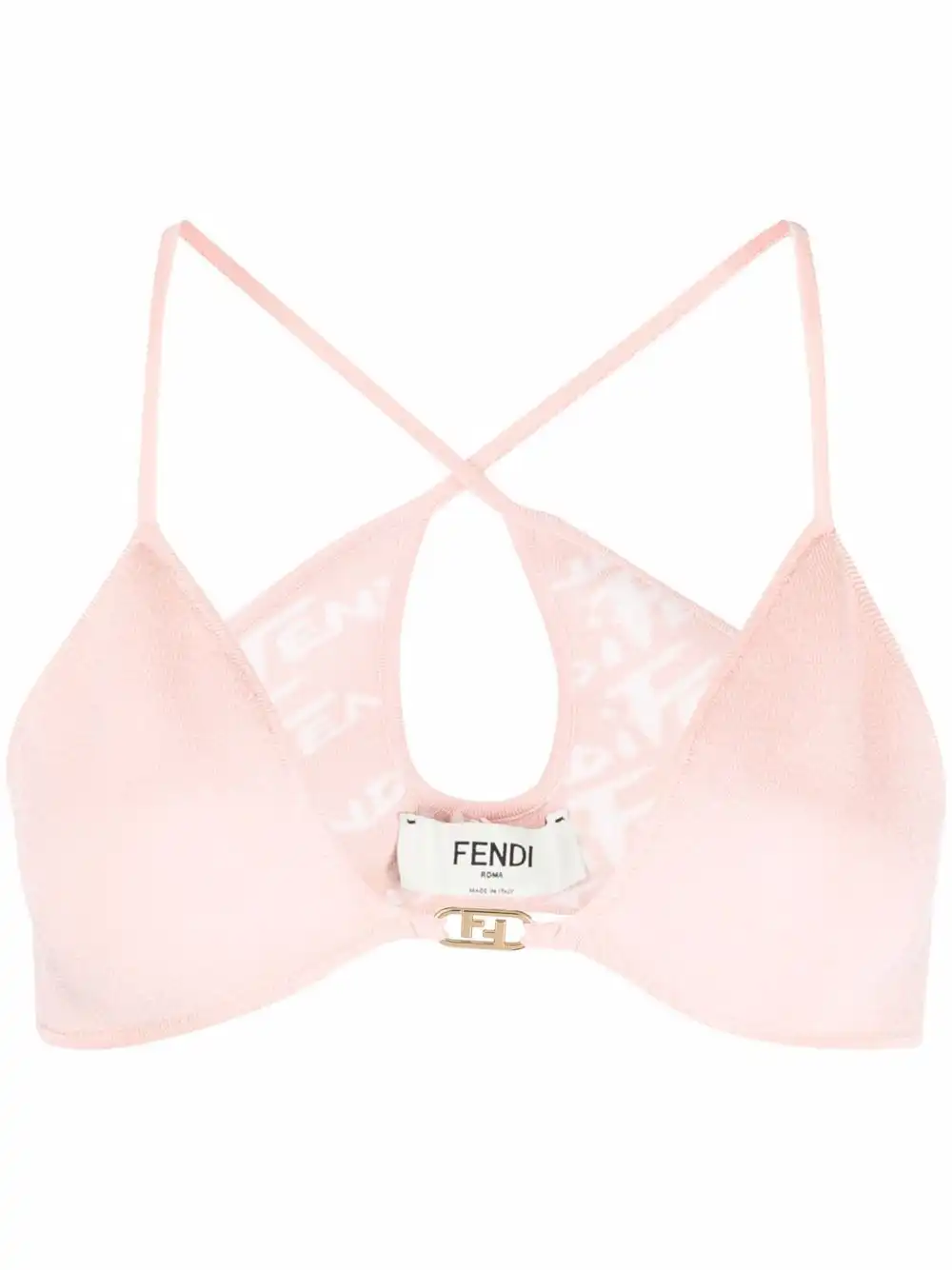 Affordable FENDI logo-plaque cropped top