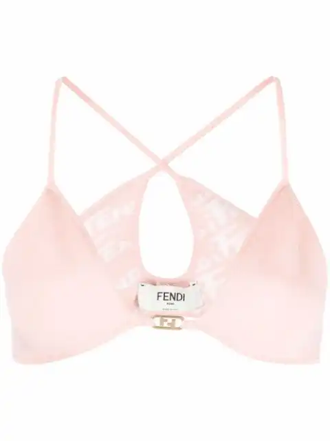 FENDI logo-plaque cropped top